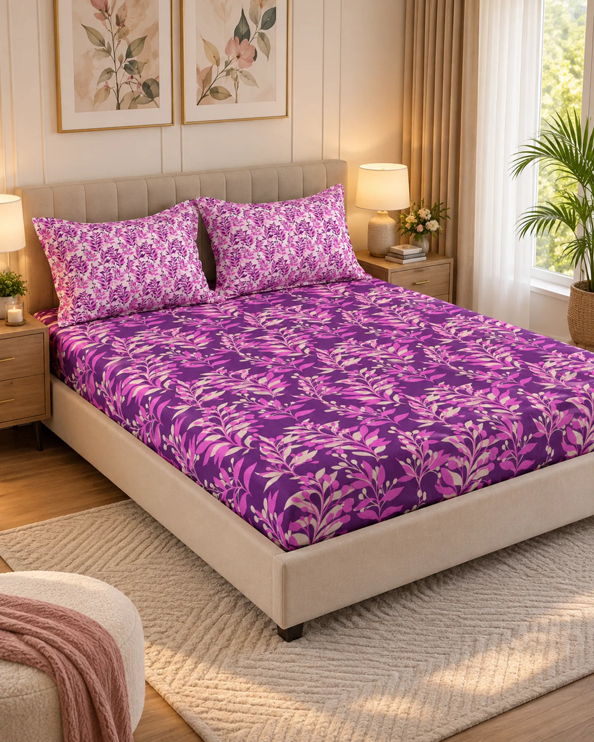 LILAC LEAF CANOPY Xara Fitted Bed Sheet Set