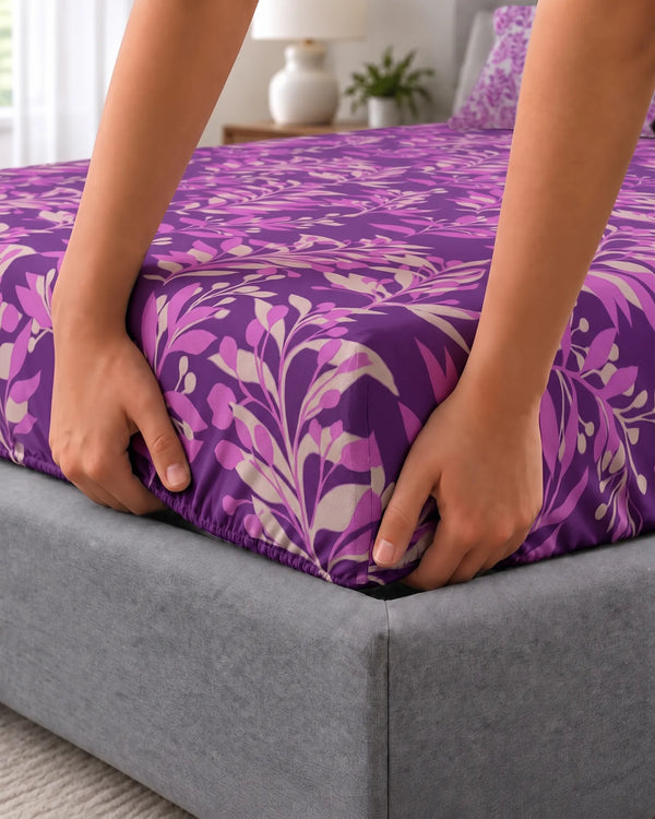 LILAC LEAF CANOPY Xara Fitted Bed Sheet Set