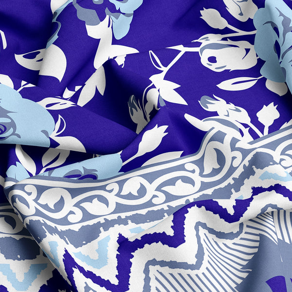 MARINE FLOWER SATEEN BED SHEET SET