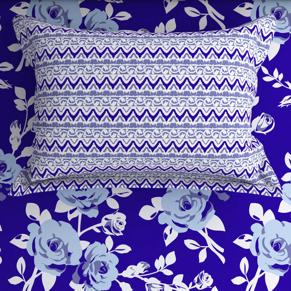 MARINE FLOWER SATEEN BED SHEET SET