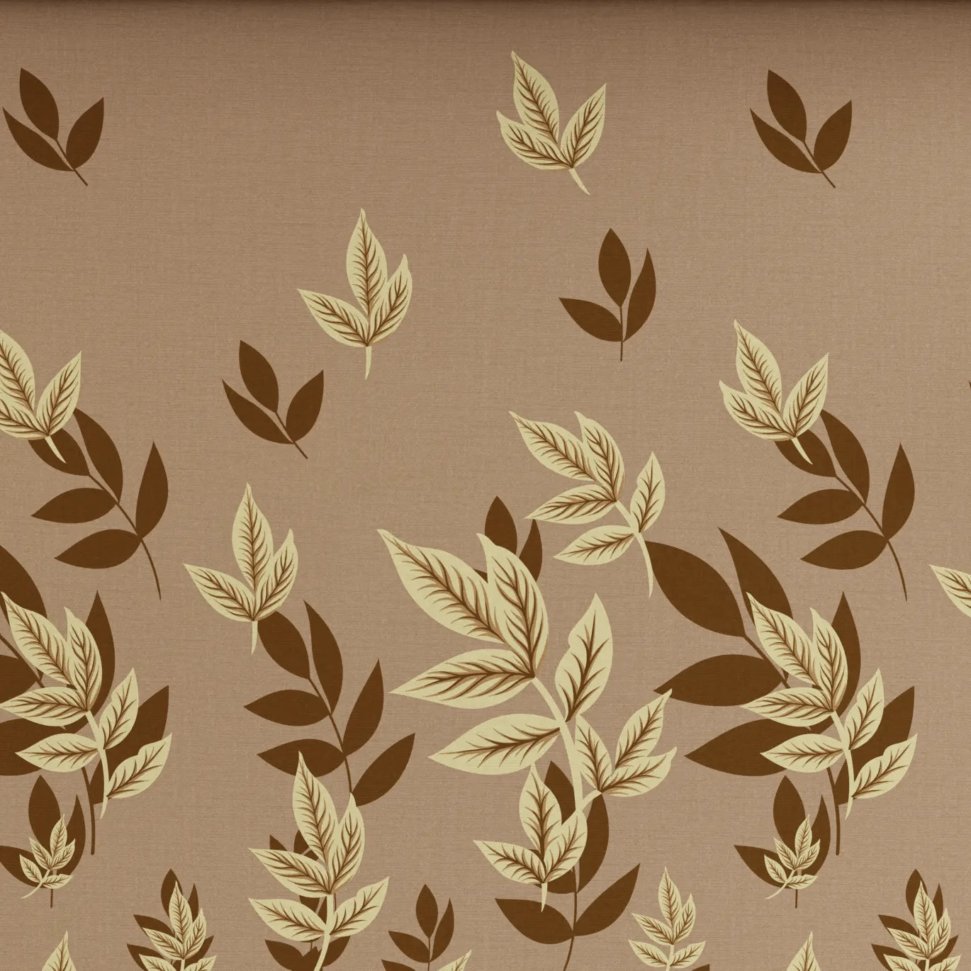 MOCHA LEAVES SATEEN BED SHEET SET