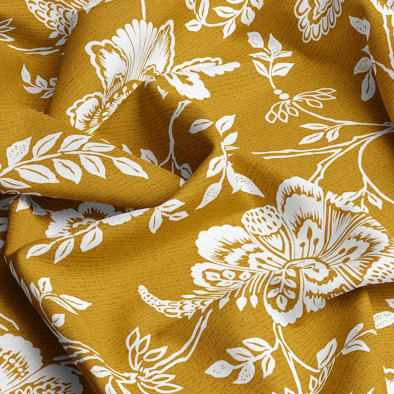 MUSTARD FLORAL  XARA BED SHEET SET