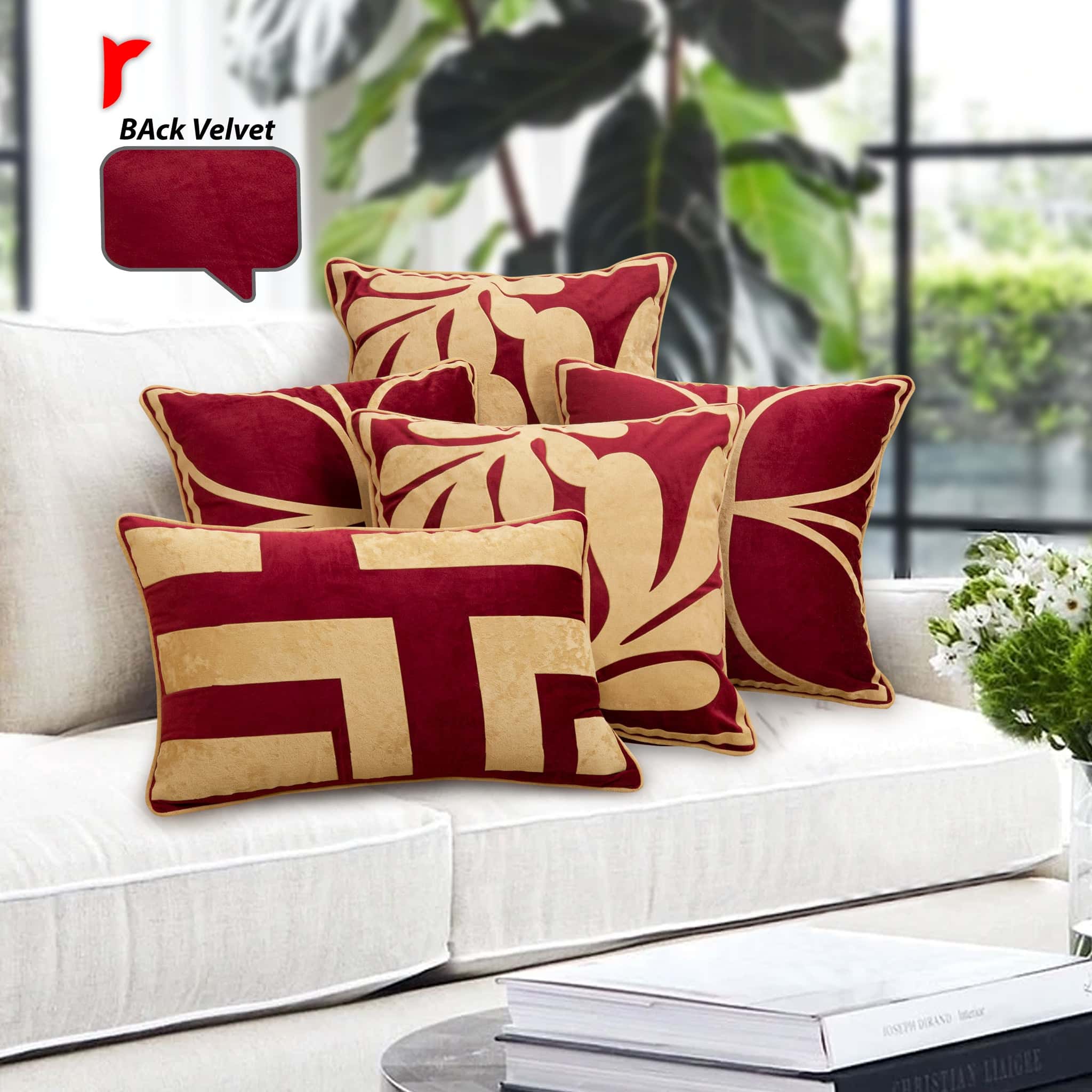 Pack of 5 cushion cover (Maroon) Secondary image