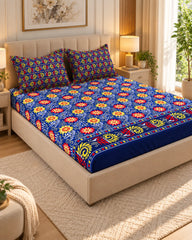 OCEAN FLORA Xara Fitted Bed Sheet Set