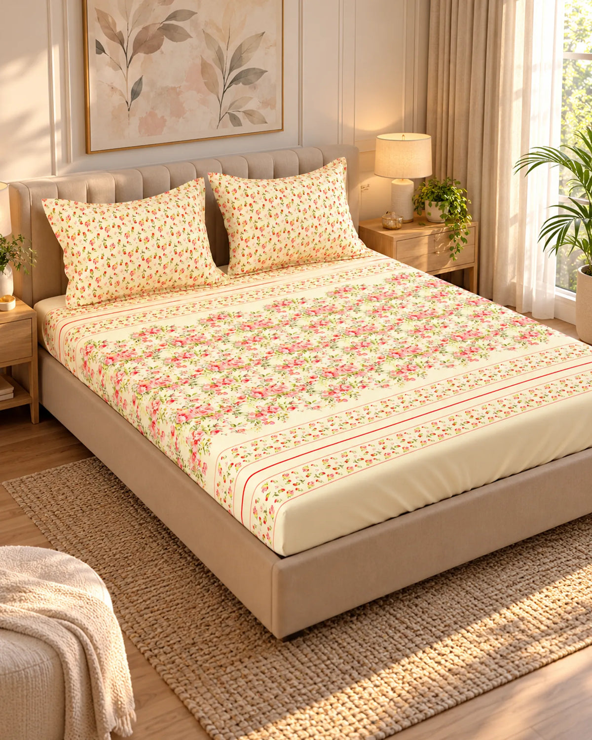 PETALS HAVEN Xara Fitted Bed Sheet Set