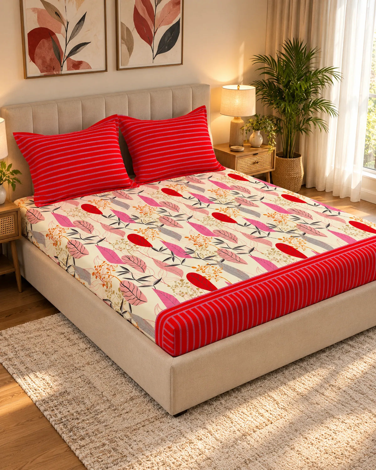 POPPY FEATHER Xara Fitted Bed Sheet Set