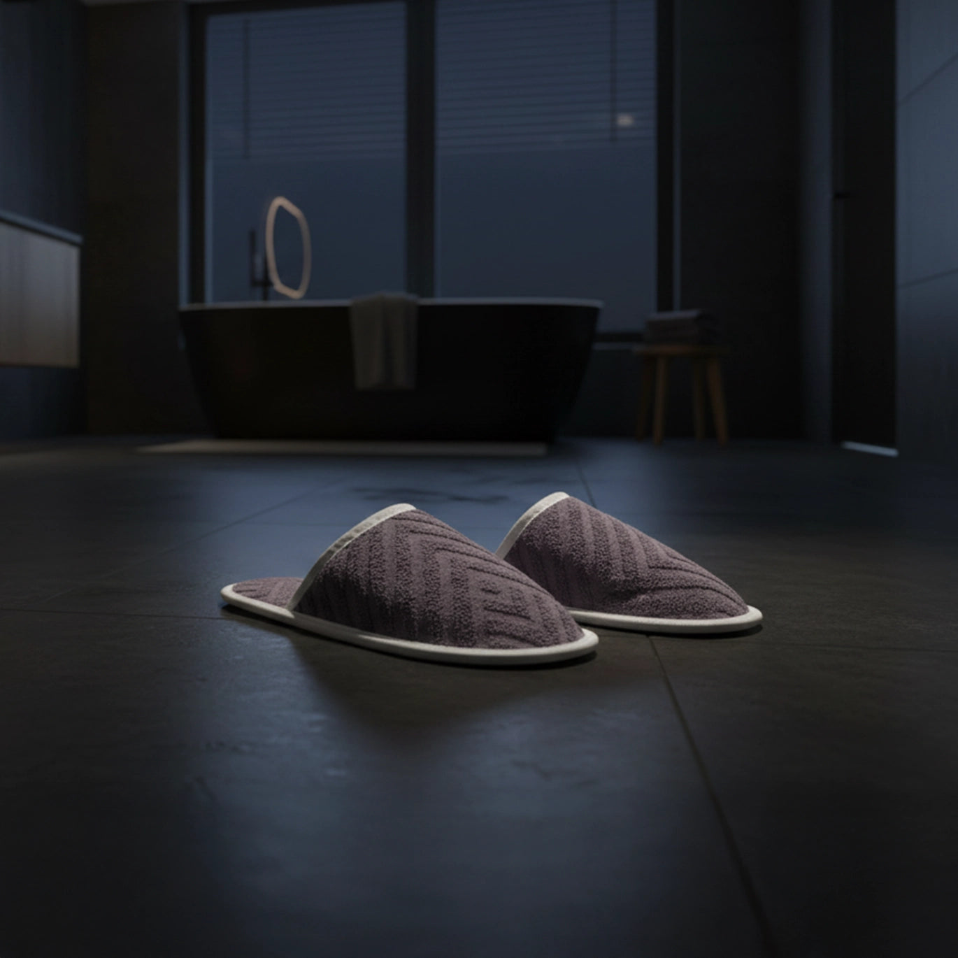 Pack of 2 towel slipper (grey)