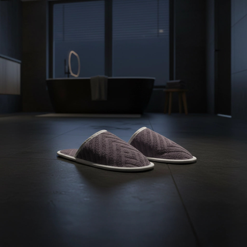 Pack of 2 towel slipper (grey)