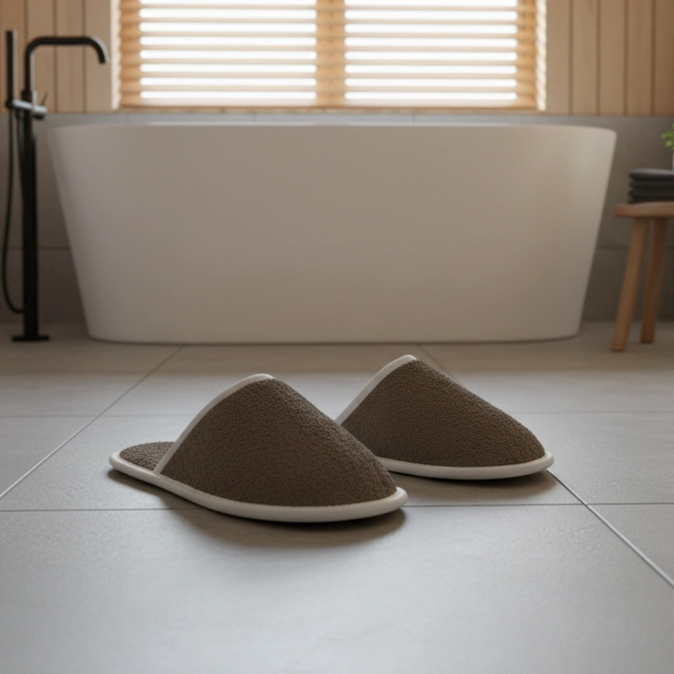 Pack of 2 towel slipper (light brown)
