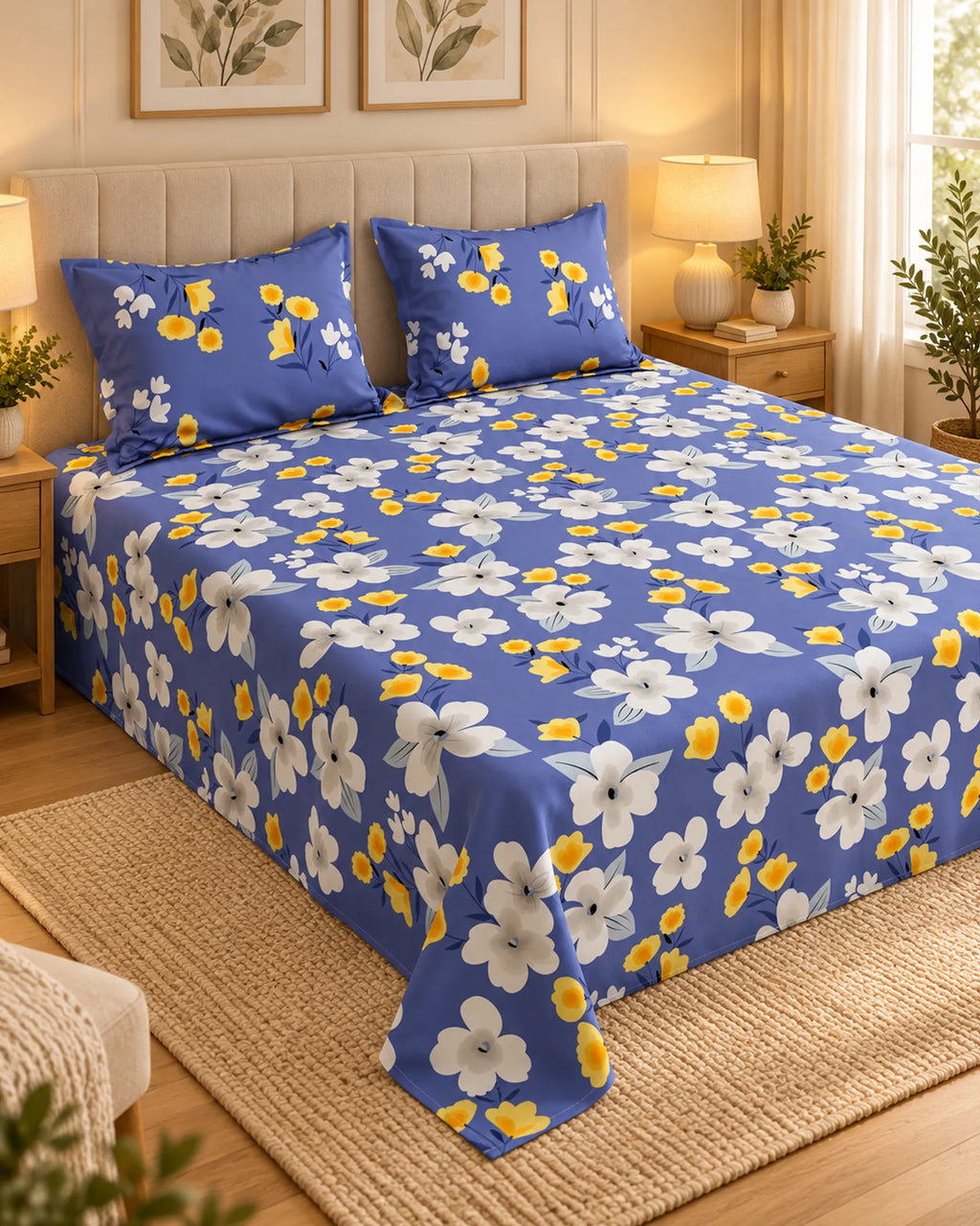 Periwinkle Blue Blossom Xara Bed Sheet Set