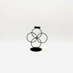 Modern Black Candle Holder with Circular Design - RHS-HD-TD-008