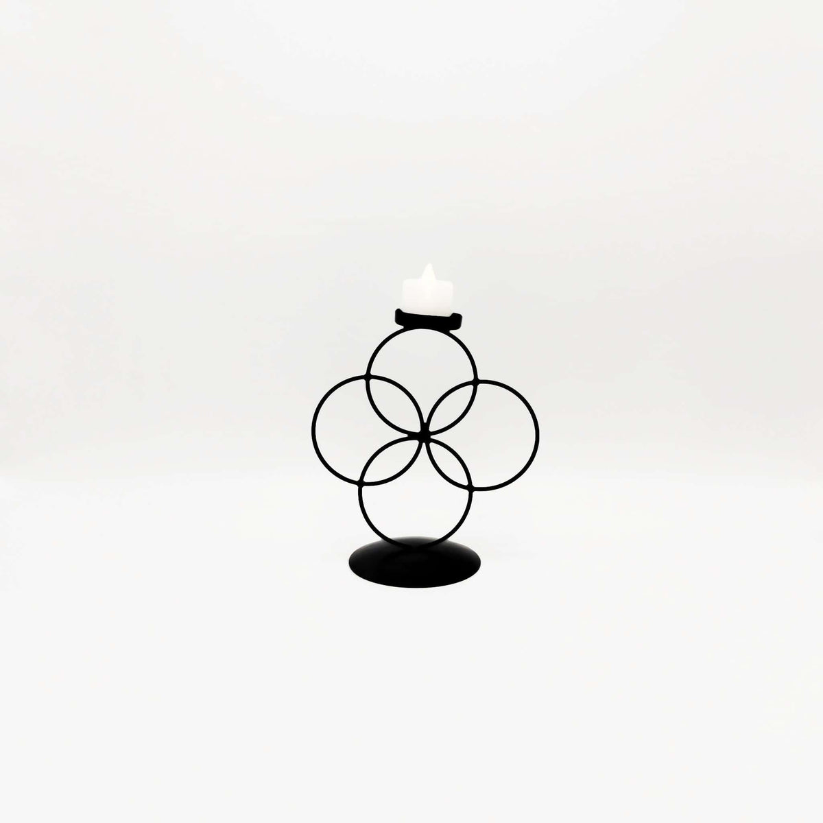 Modern Black Candle Holder with Circular Design - RHS-HD-TD-008