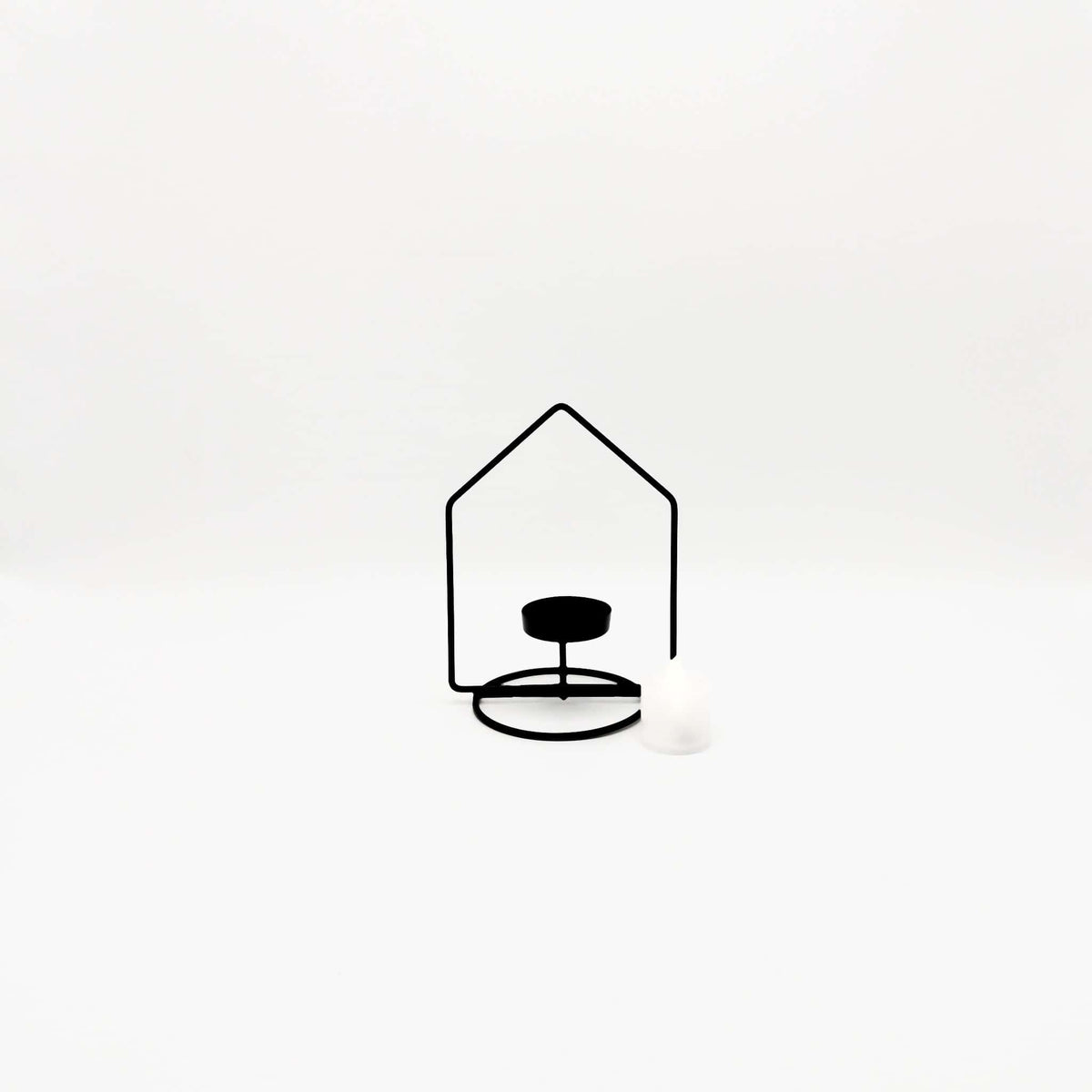 Modern Black Candle Holder with Geometric Design - RHS-HD-TD-014 Main image