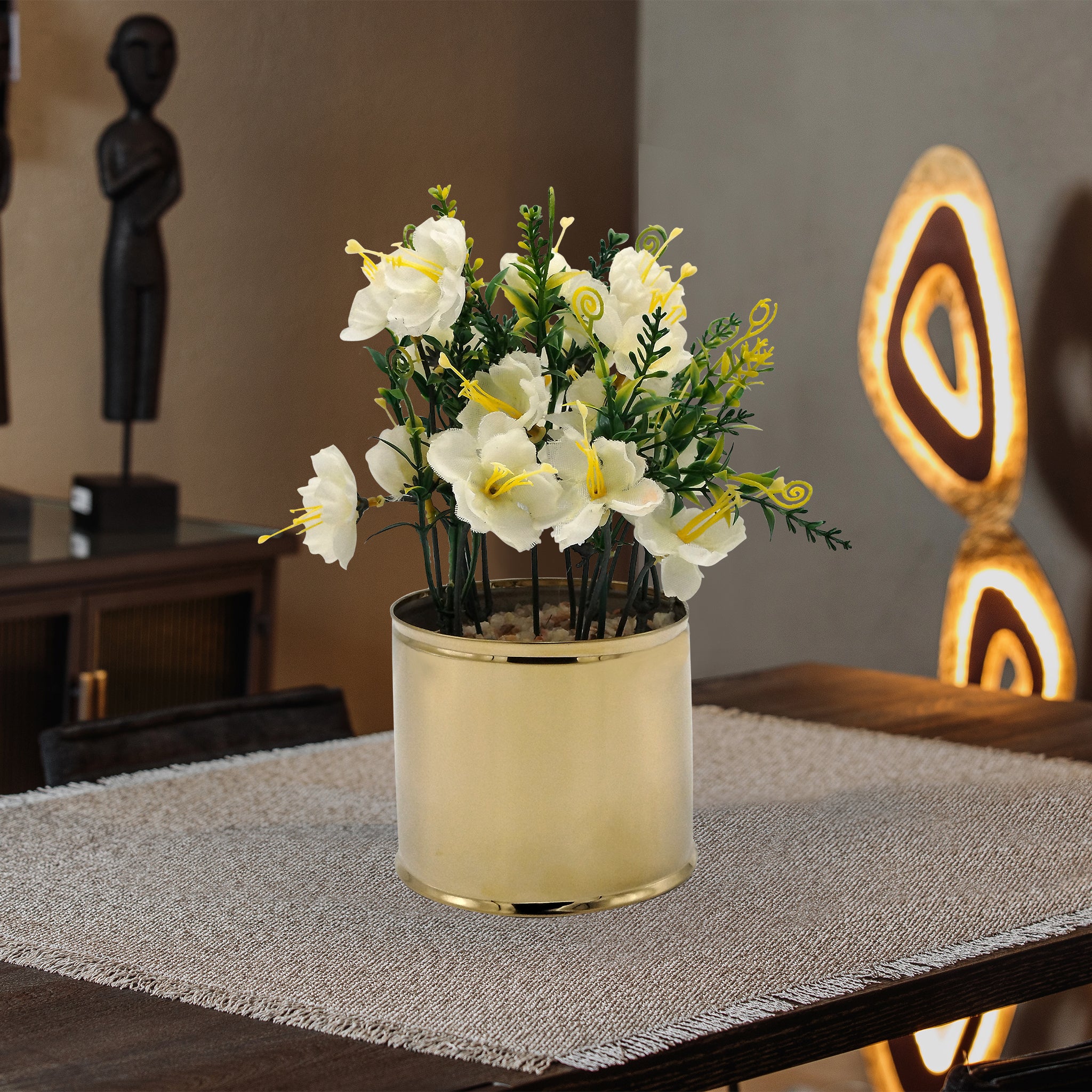 Gold-Plated Vase with Artificial Flowers - RHS-HD-TD-060