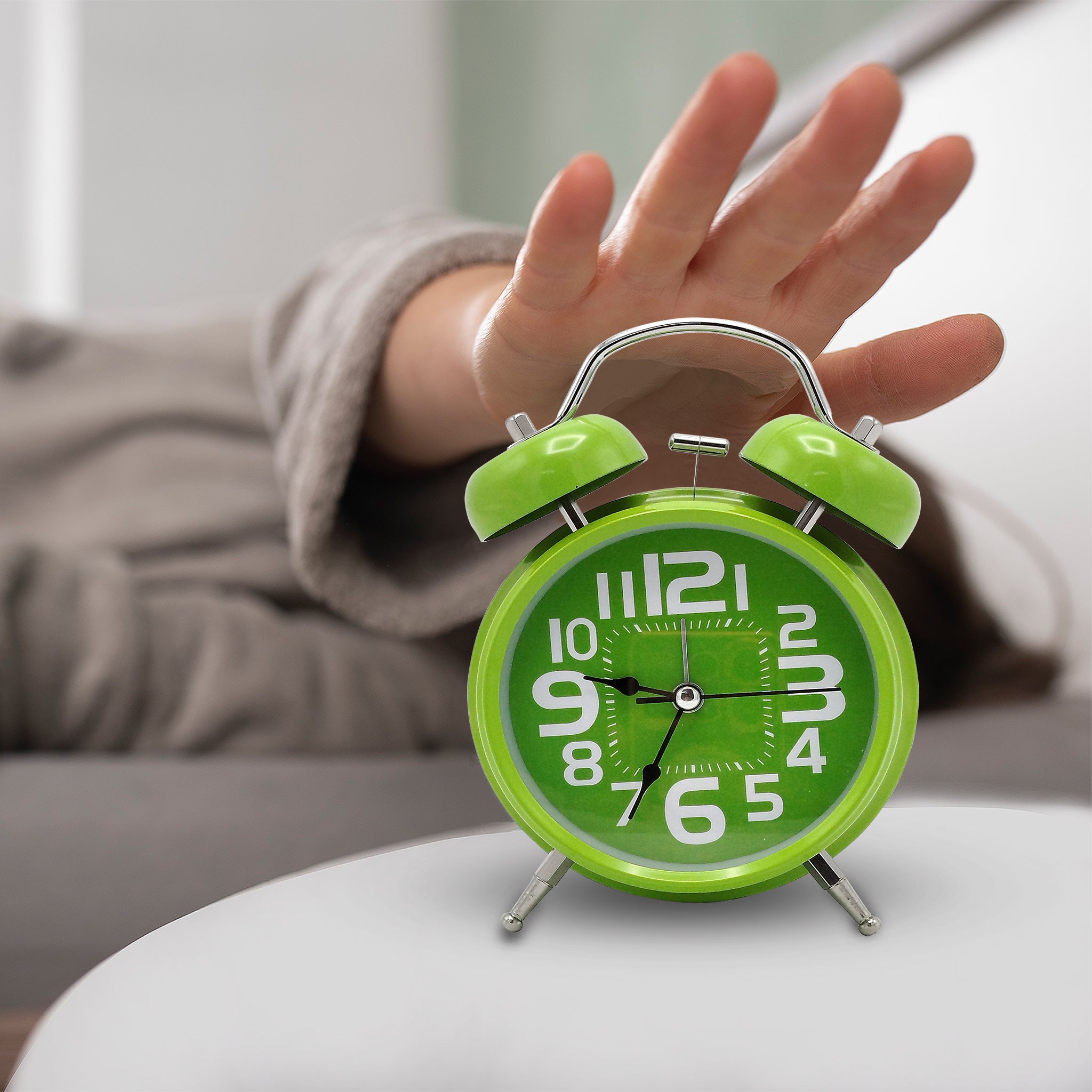 Classic Green Alarm Clock with Bell - RHS-HD-TD-065