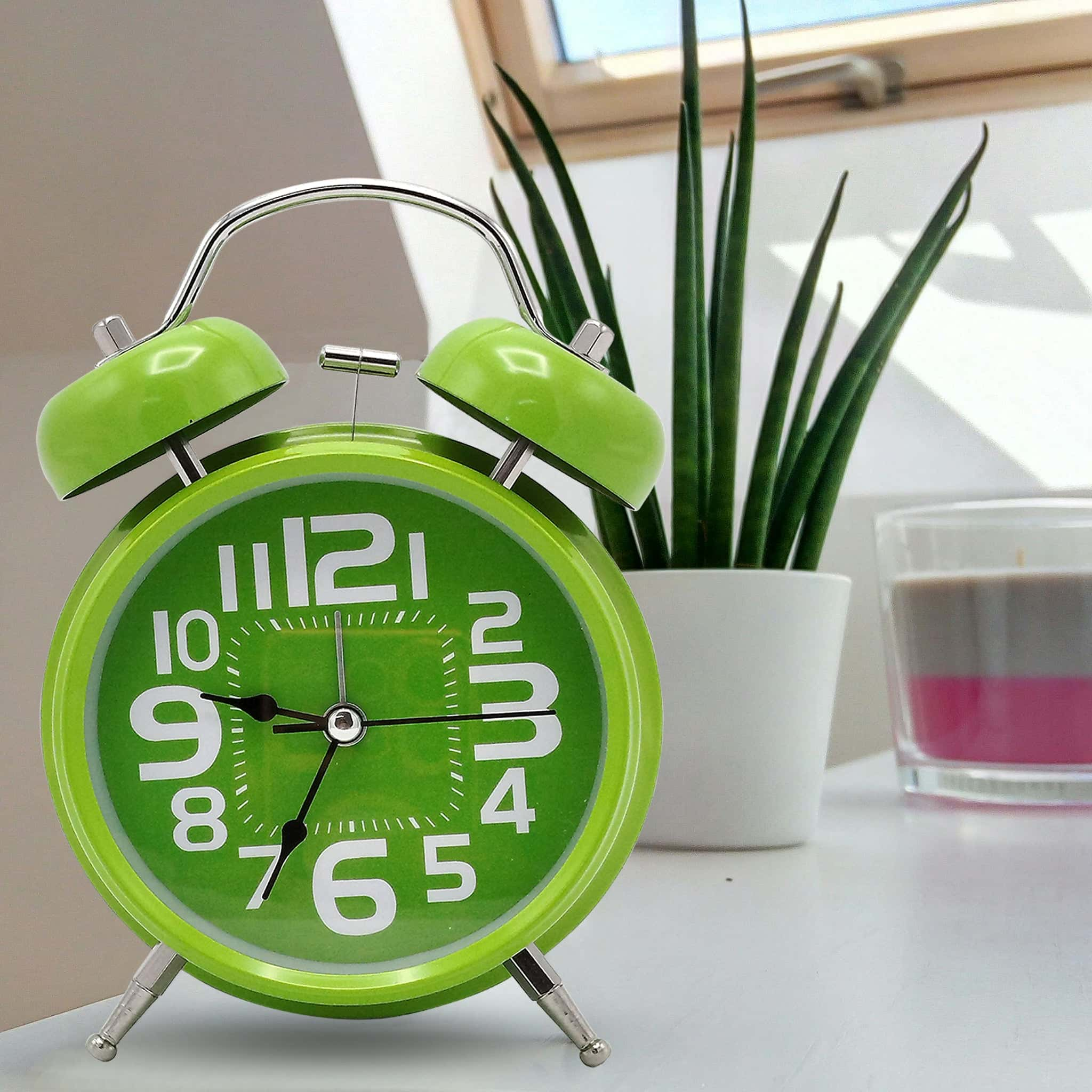 Classic Green Alarm Clock with Bell - RHS-HD-TD-065