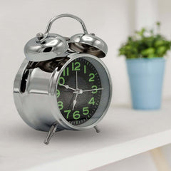 Classic Silver Alarm Clock with Bell - RHS-HD-TD-066