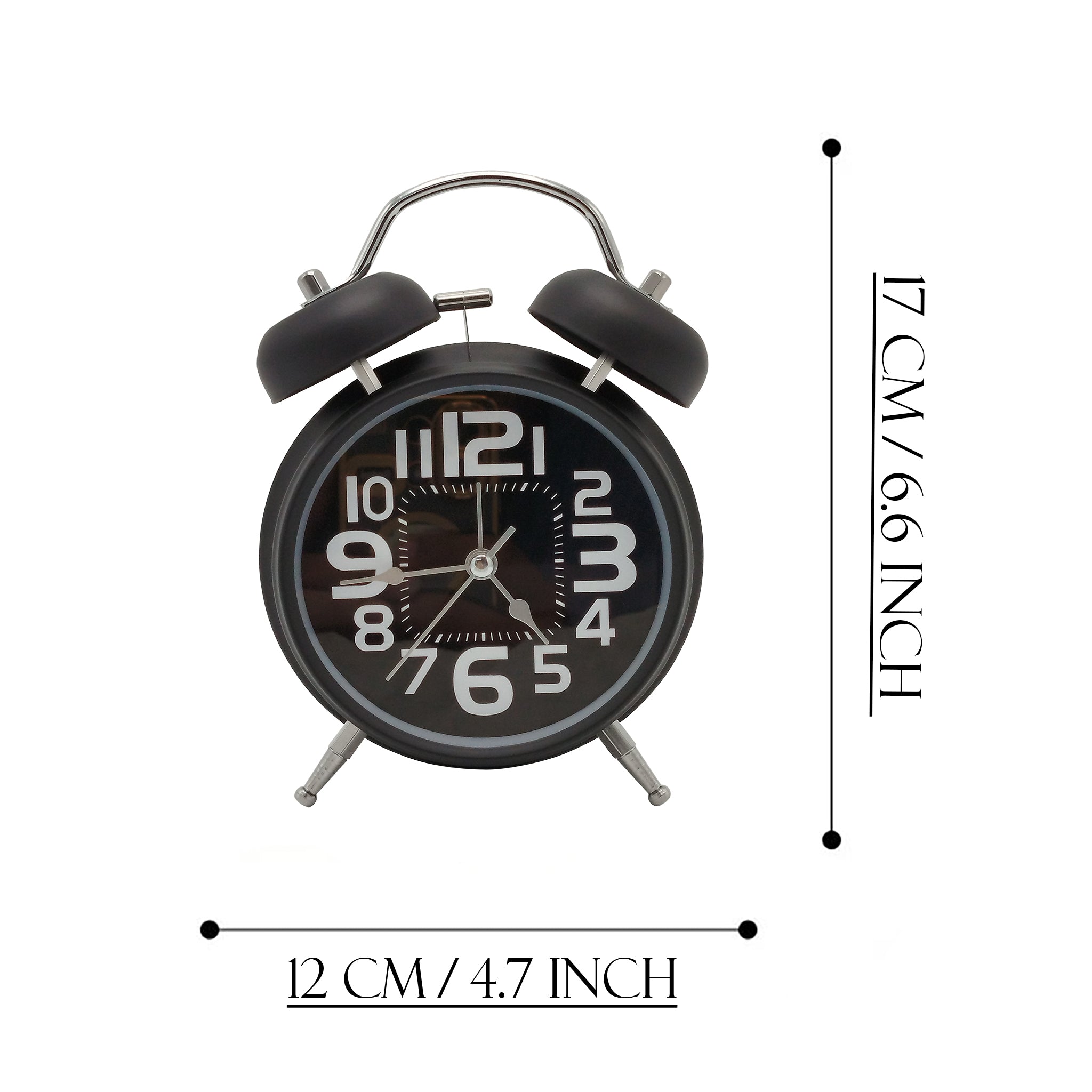 Classic Black Alarm Clock with Bell - RHS-HD-TD-067