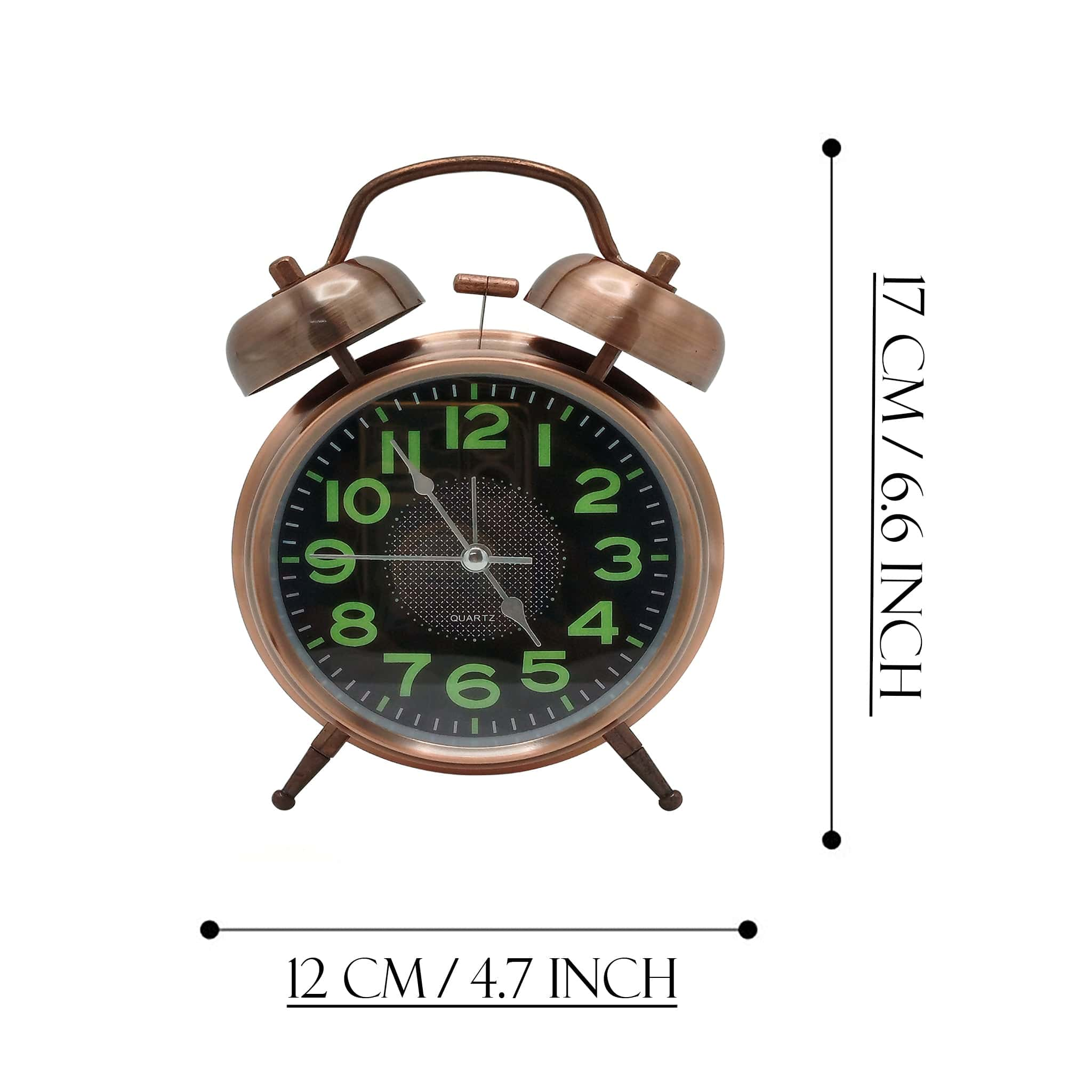 Classic Copper Alarm Clock with Bell - RHS-HD-TD-069