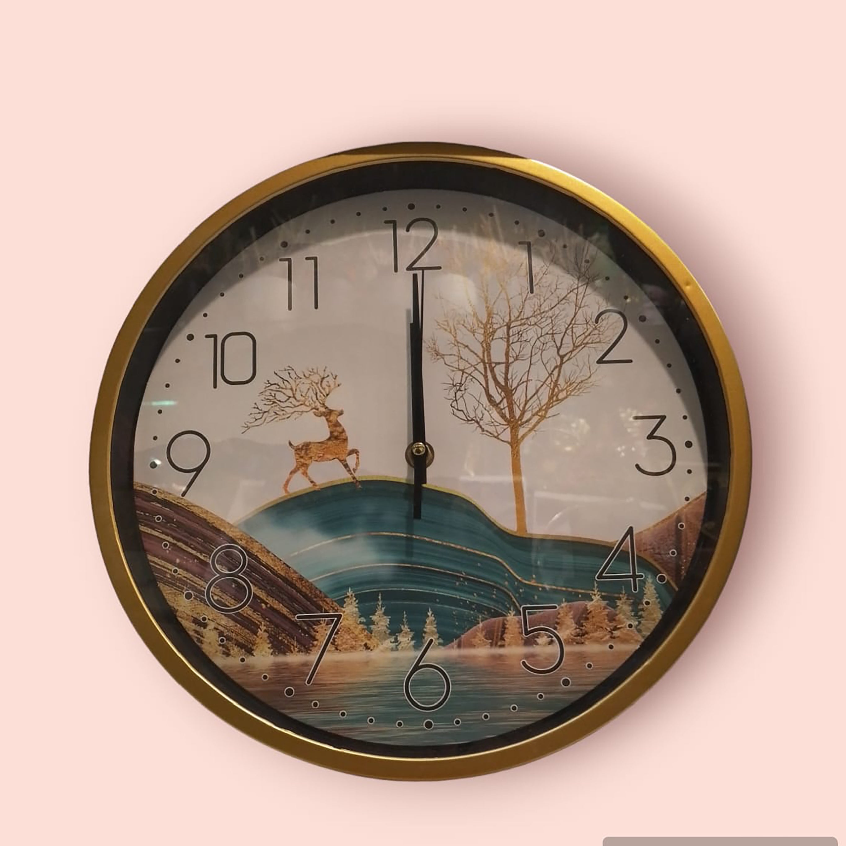 Modern Wall Clock with Deer Design- RHS-HD-WD-001