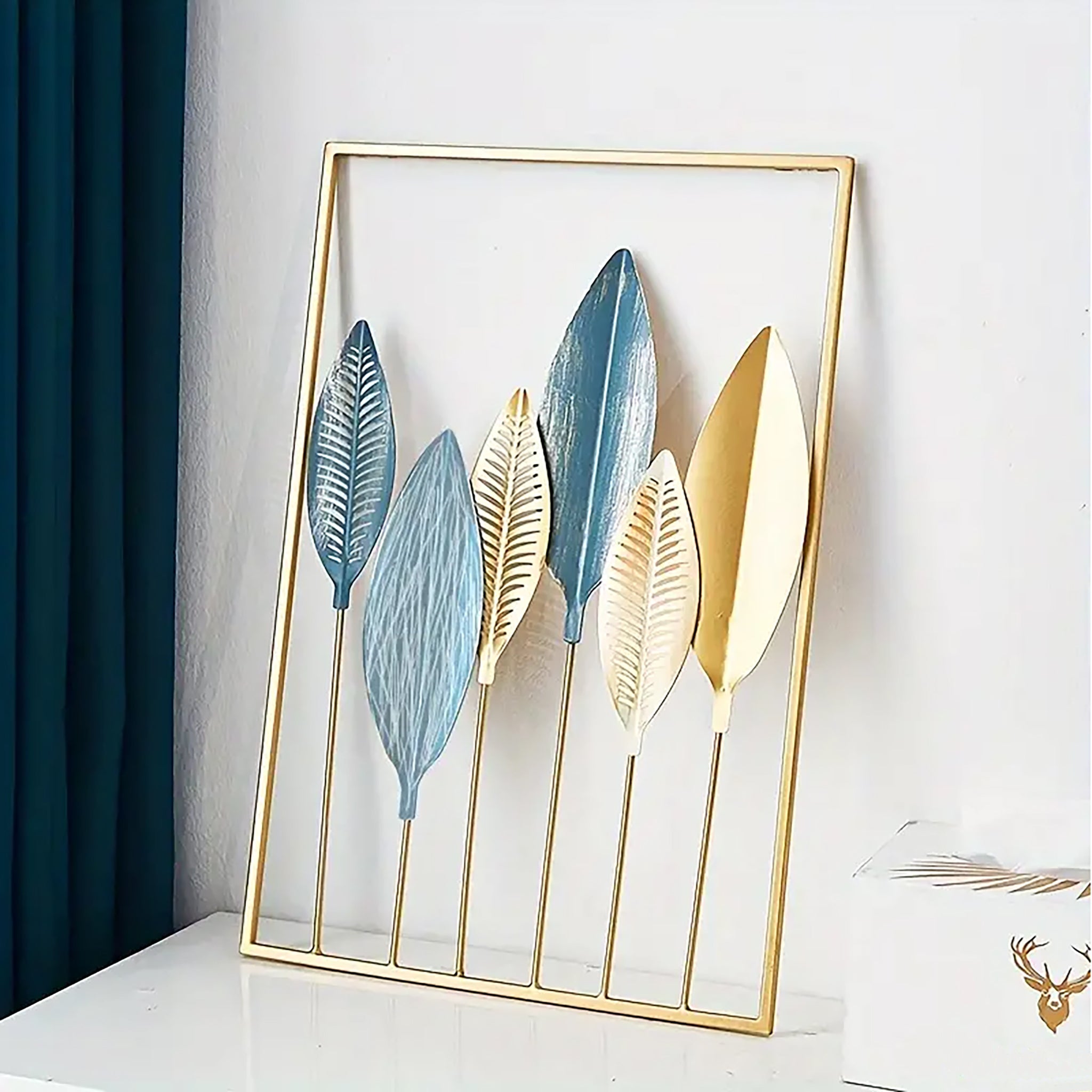 Modern Metal Wall Art with Leaf Design - RHS-HD-WF-002