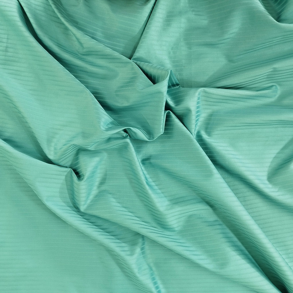 AQUA STRIPE COTTON  SATIN BED SHEET