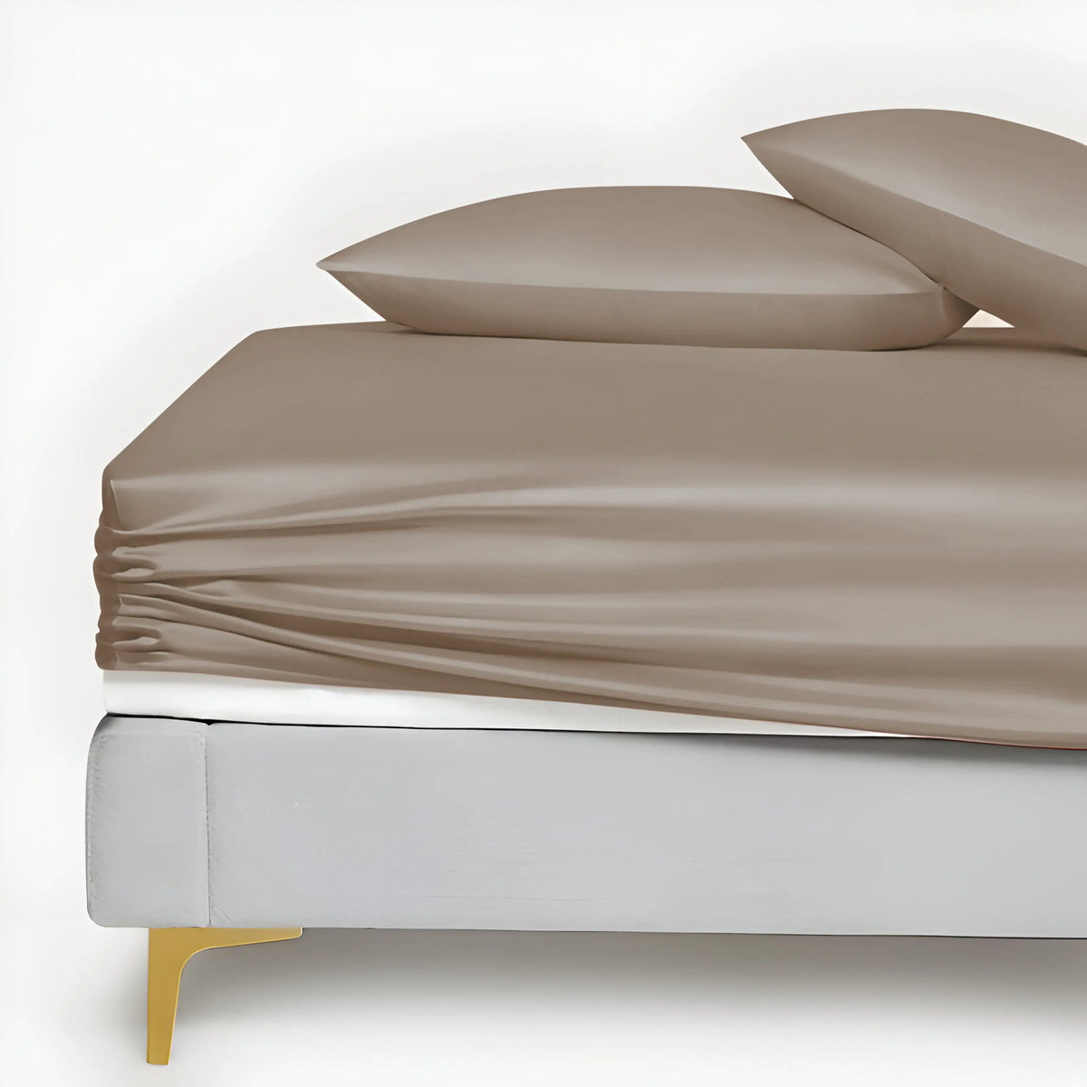 LIGHT COFFEE SILK BED SHEET