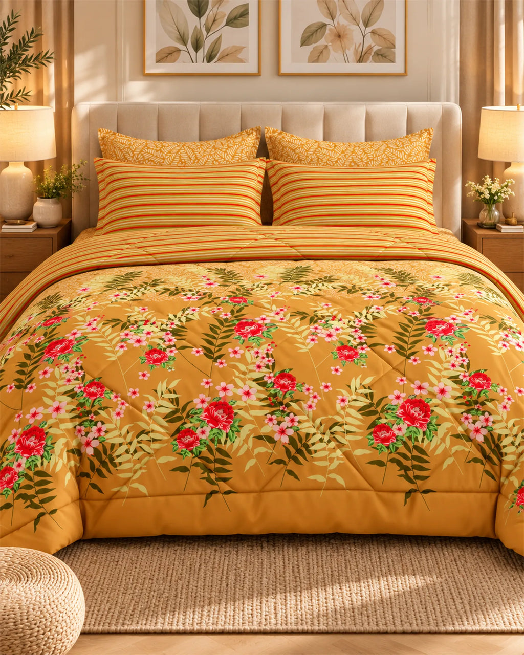RUSTIC FLORAL BUNCH 6-Pcs Comforter Set