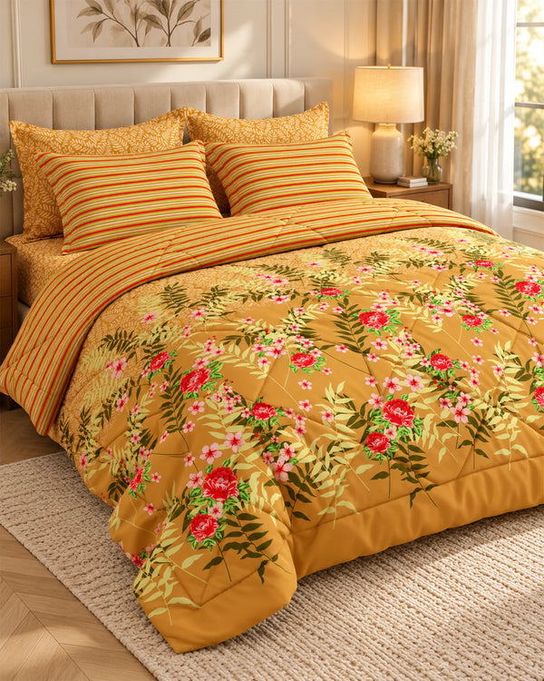 RUSTIC FLORAL BUNCH 6-Pcs Comforter Set