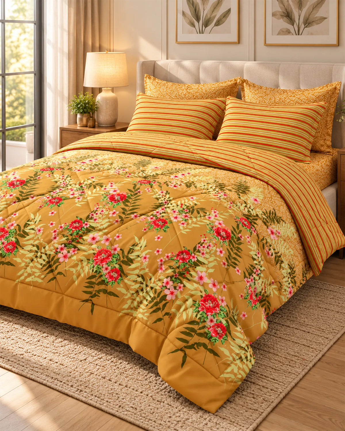 RUSTIC FLORAL BUNCH 6-Pcs Comforter Set
