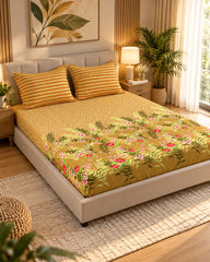 RUSTIC FLORAL Xara Fitted Bed Sheet Set