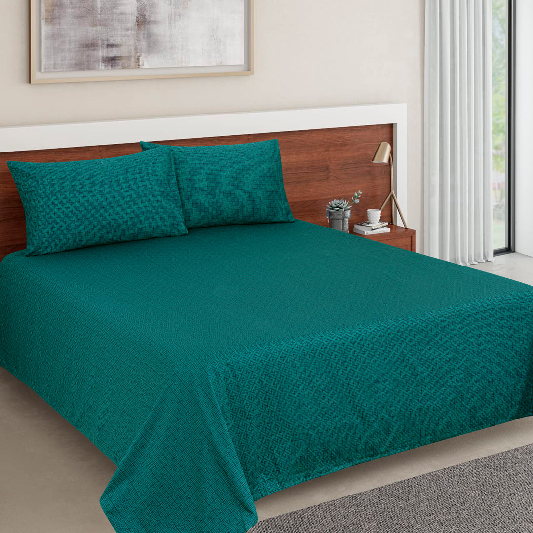 Cotton Satin bedsheet 1007-2 (S/Green)