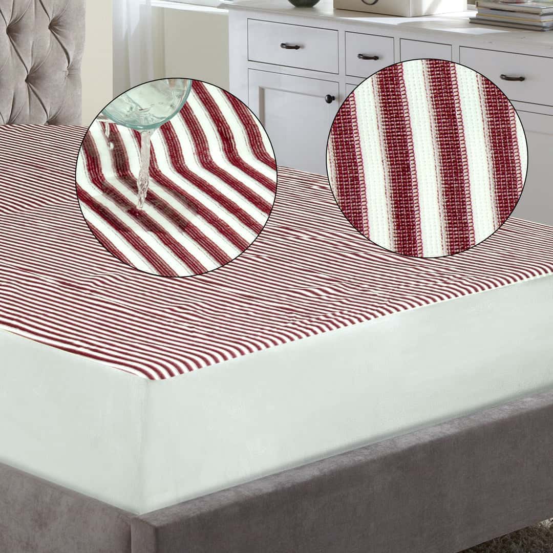 Water Proof Mattress Protector Stripe (Red) Main image