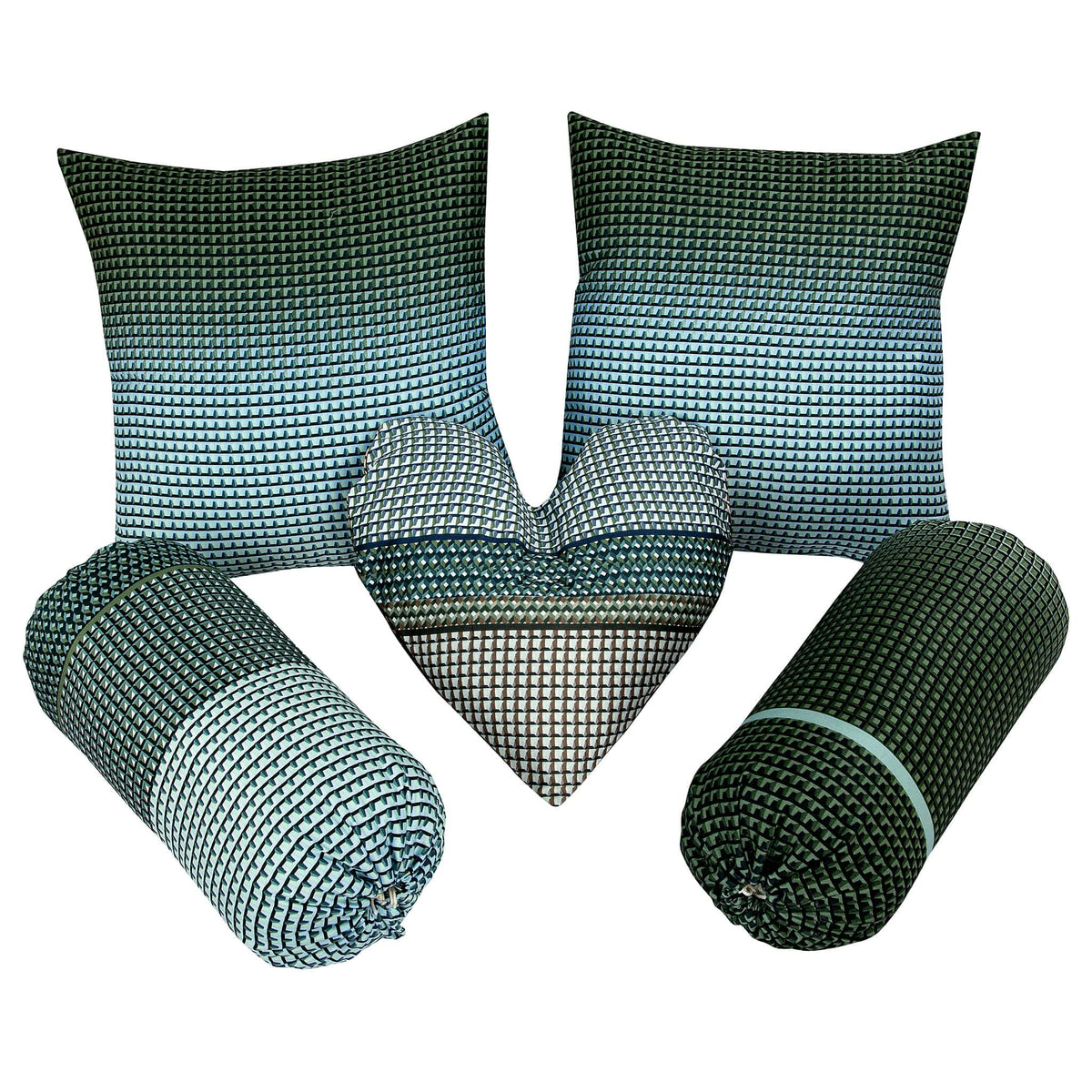 Pack of 5 bridal cushion cover (3d small box) Green