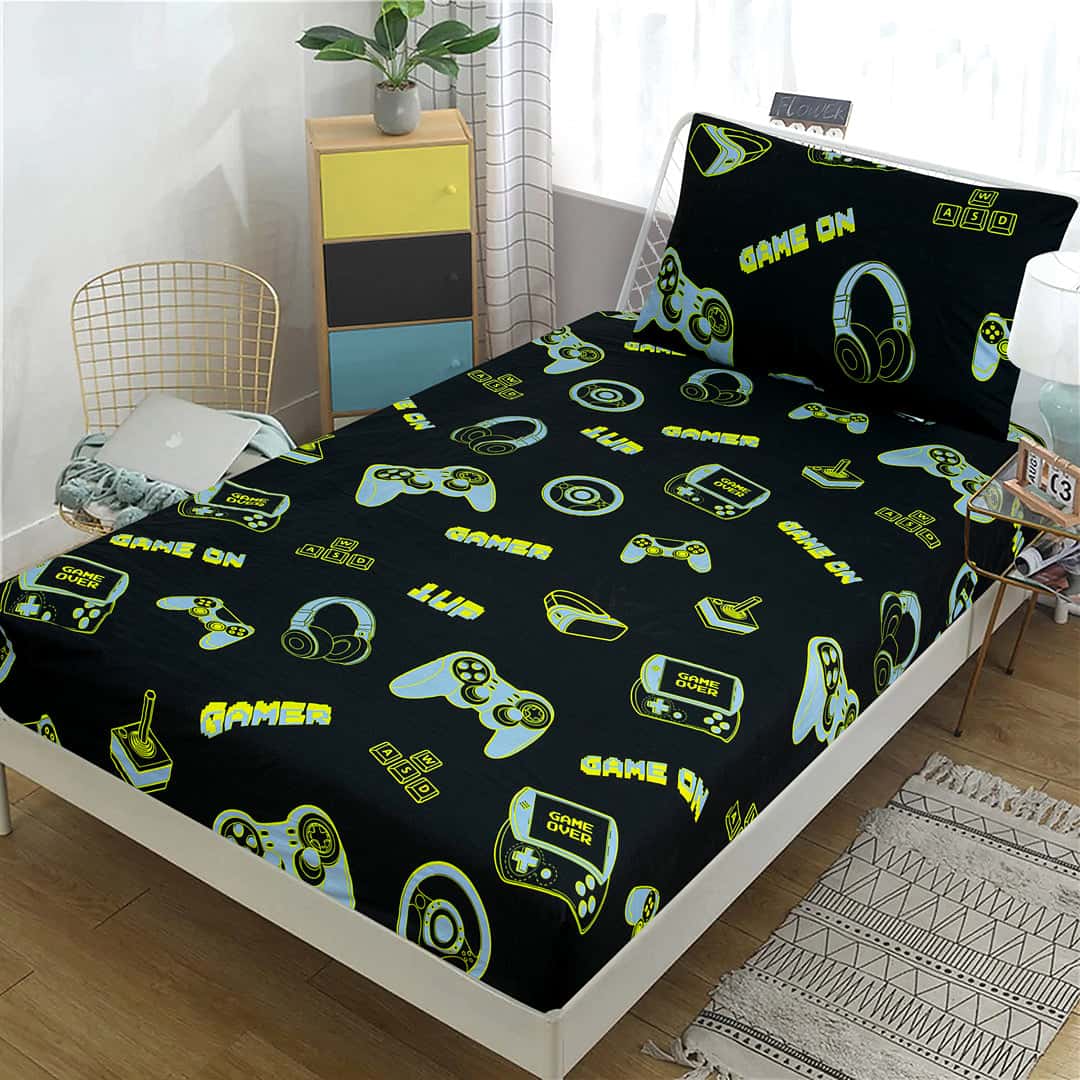 Cotton Fitted bedsheet (Gamer)