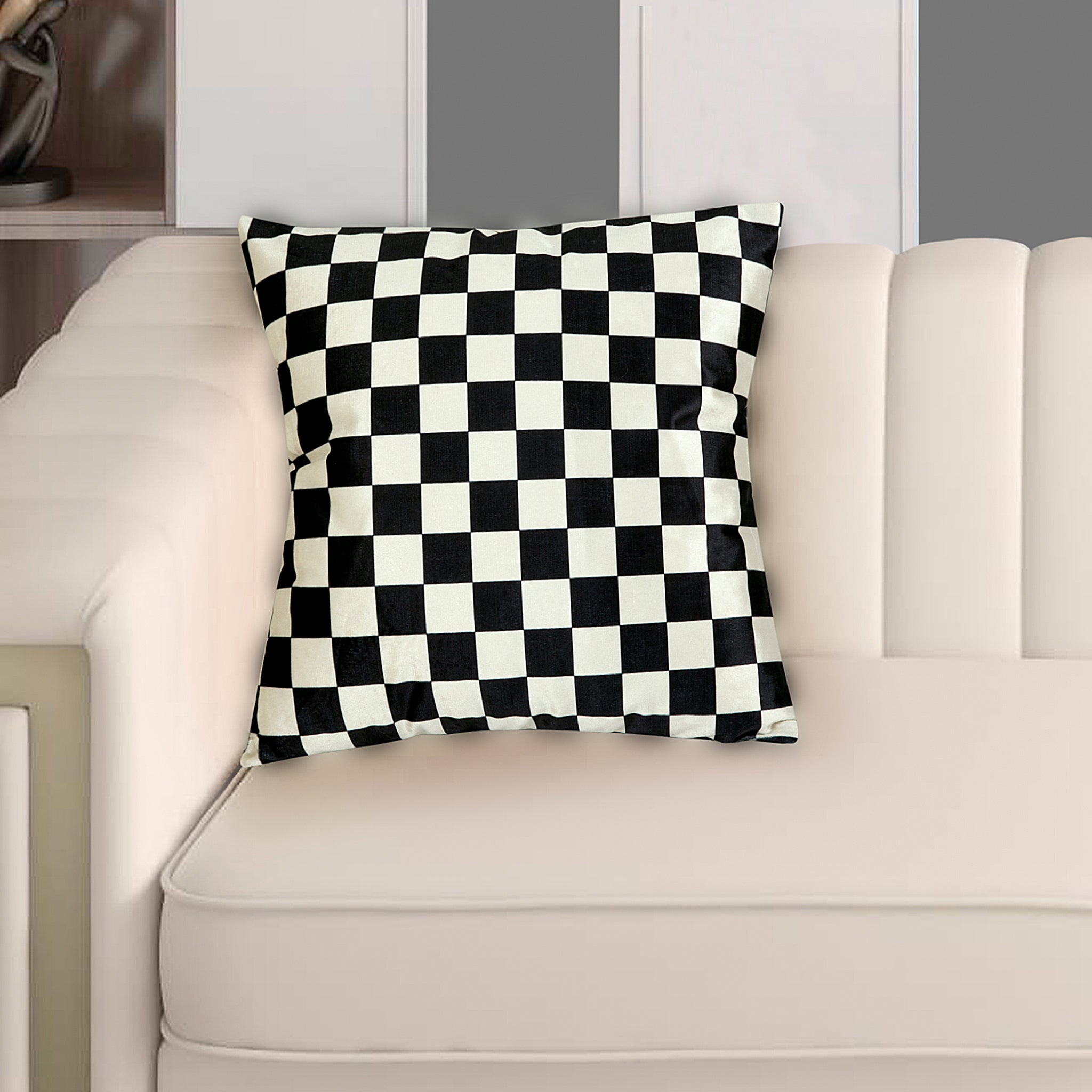 Velvet Cushion Cover (Chess Print)