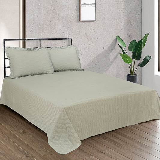 RHS Self Print Cotton bedsheet (Grey)