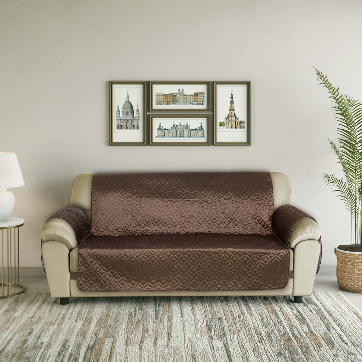 RHS Raw Silk Sofa cover (Brown) Main image