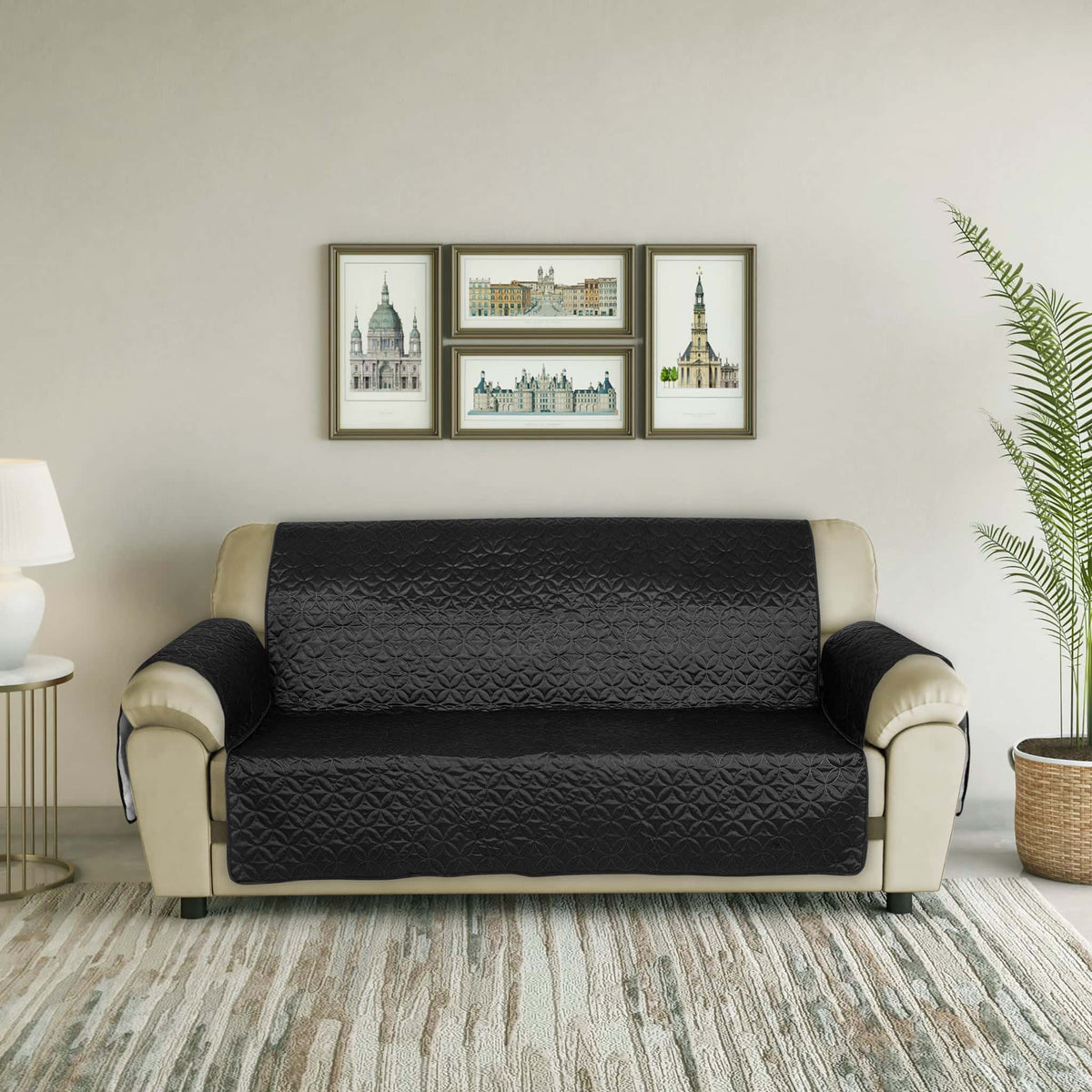 RHS Raw Silk Sofa cover (Black)