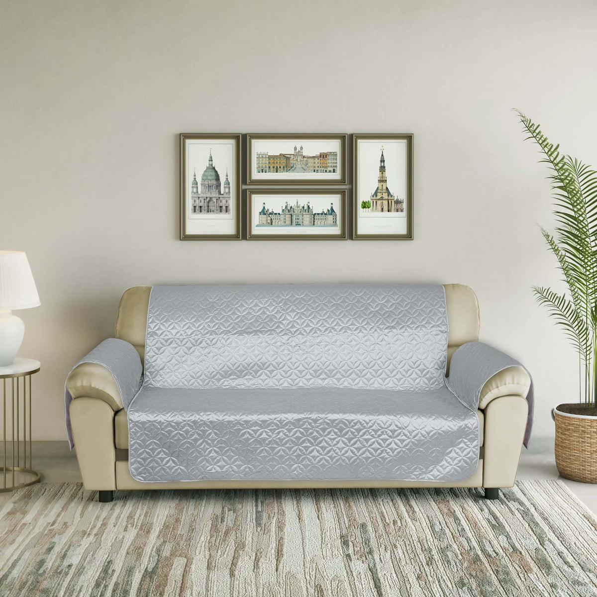 RHS Raw Silk Sofa cover (Silver) Main image