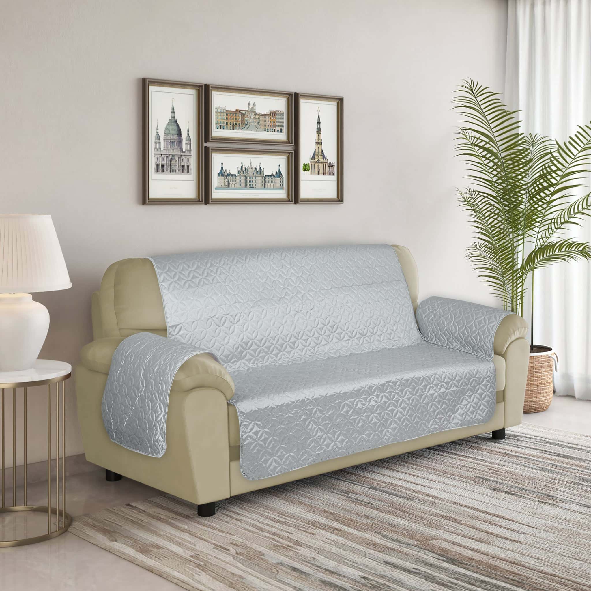 RHS Raw Silk Sofa cover (Silver) Secondary image