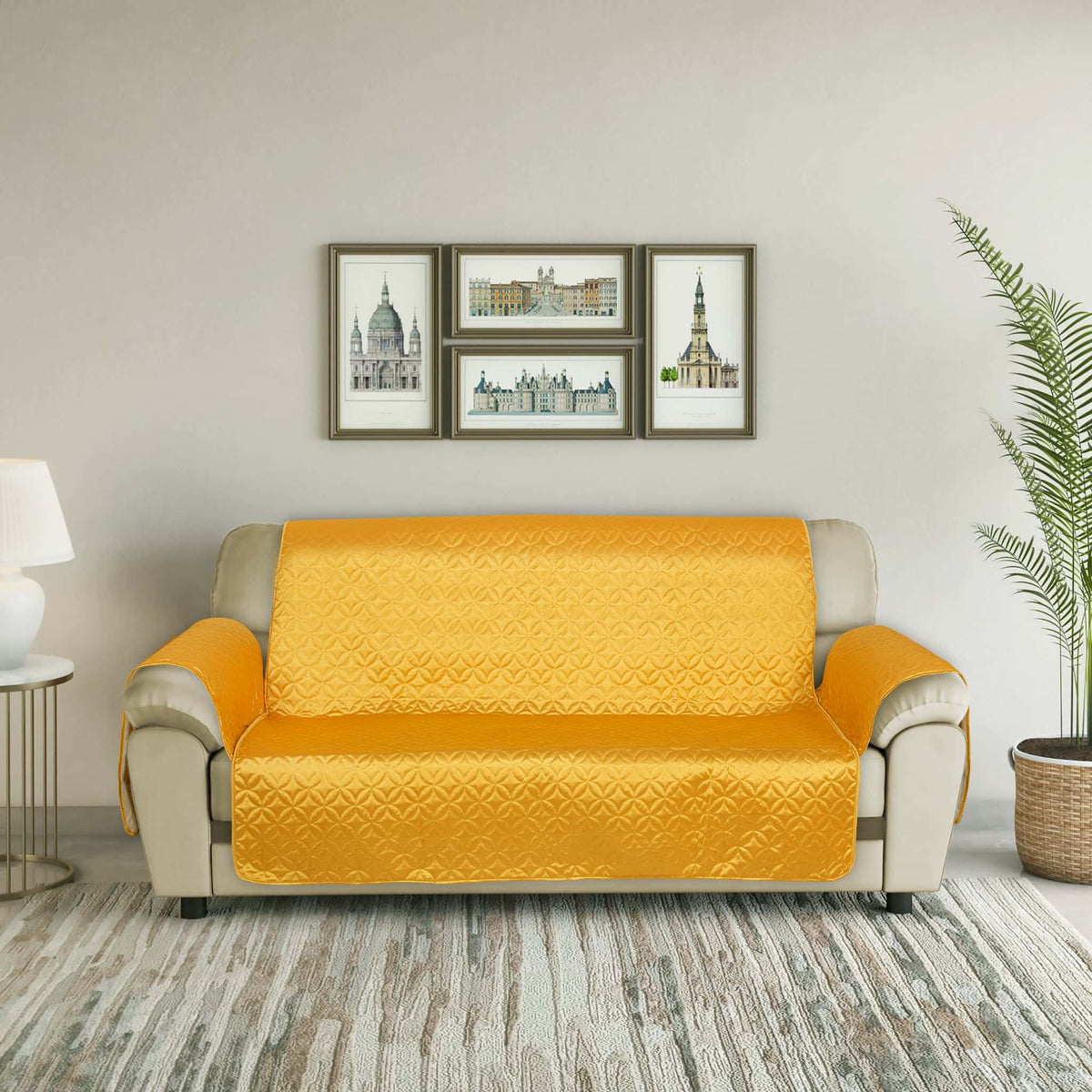 RHS Raw Silk Sofa cover (Golden) Main image