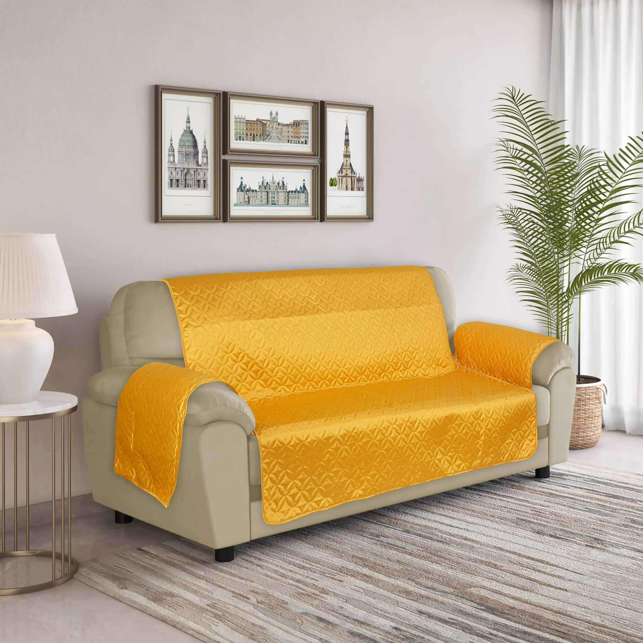 RHS Raw Silk Sofa cover (Golden) Secondary image