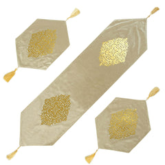 Velvet lazer 3pcs runner set (Offwhite)