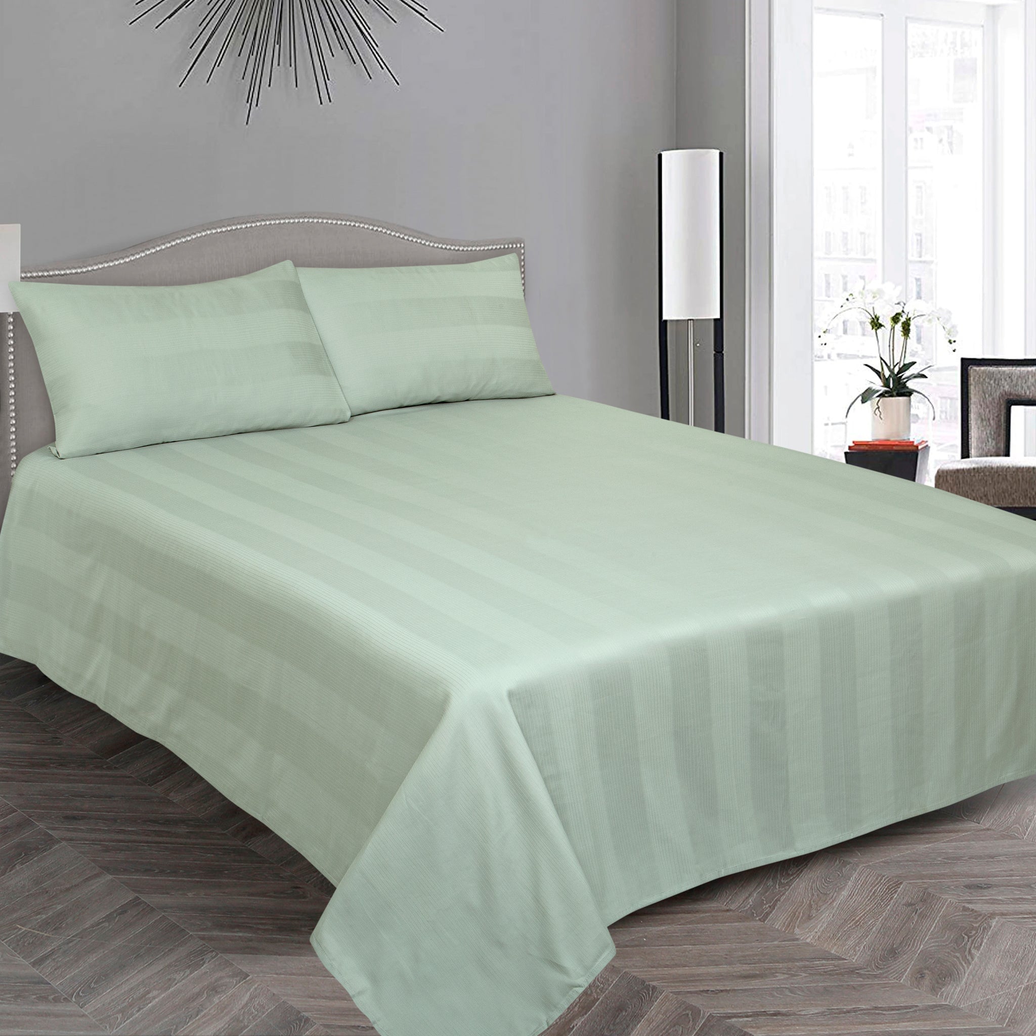 Luxury Cotton Satin Thin Linning bedsheet (Light Grey)