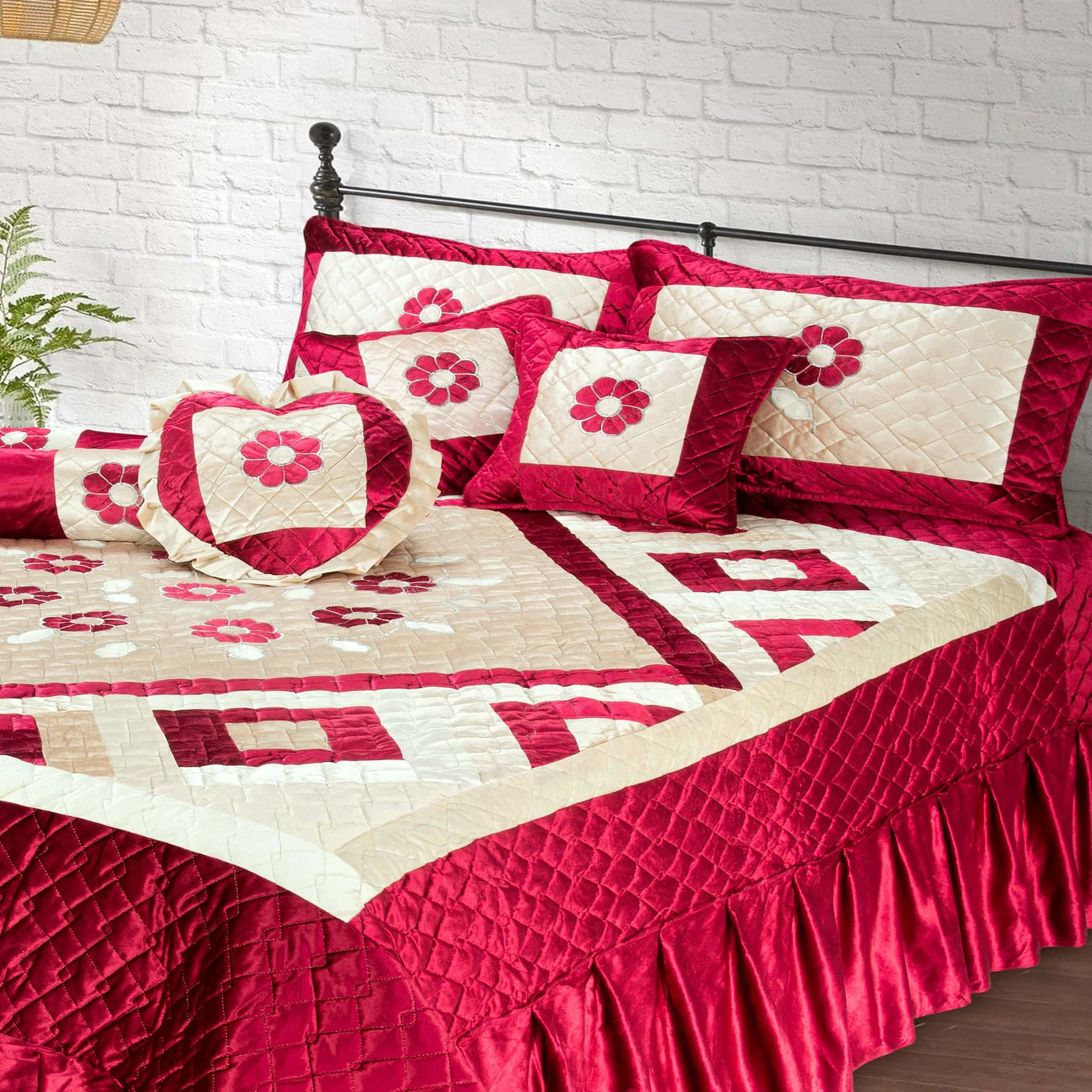 Velvet 8 pcs bridal set (Red)