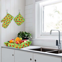 Kitchen Apron Quilted 6 Pcs Set (Strawberry)