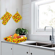 Kitchen Apron Quilted 6 Pcs Set (Peach)