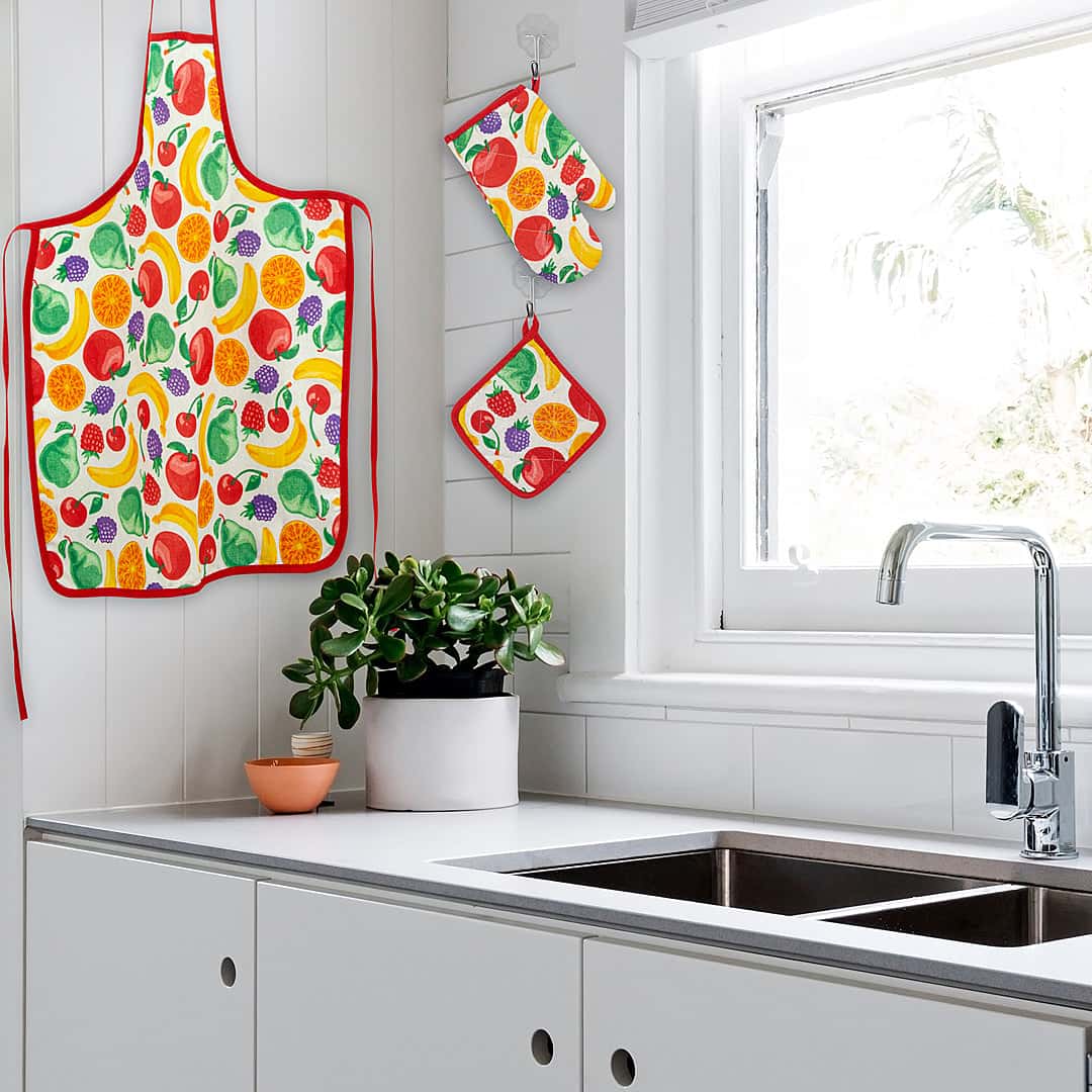 Kitchen Apron Quilted 6 Pcs Set (Fruits) Main image