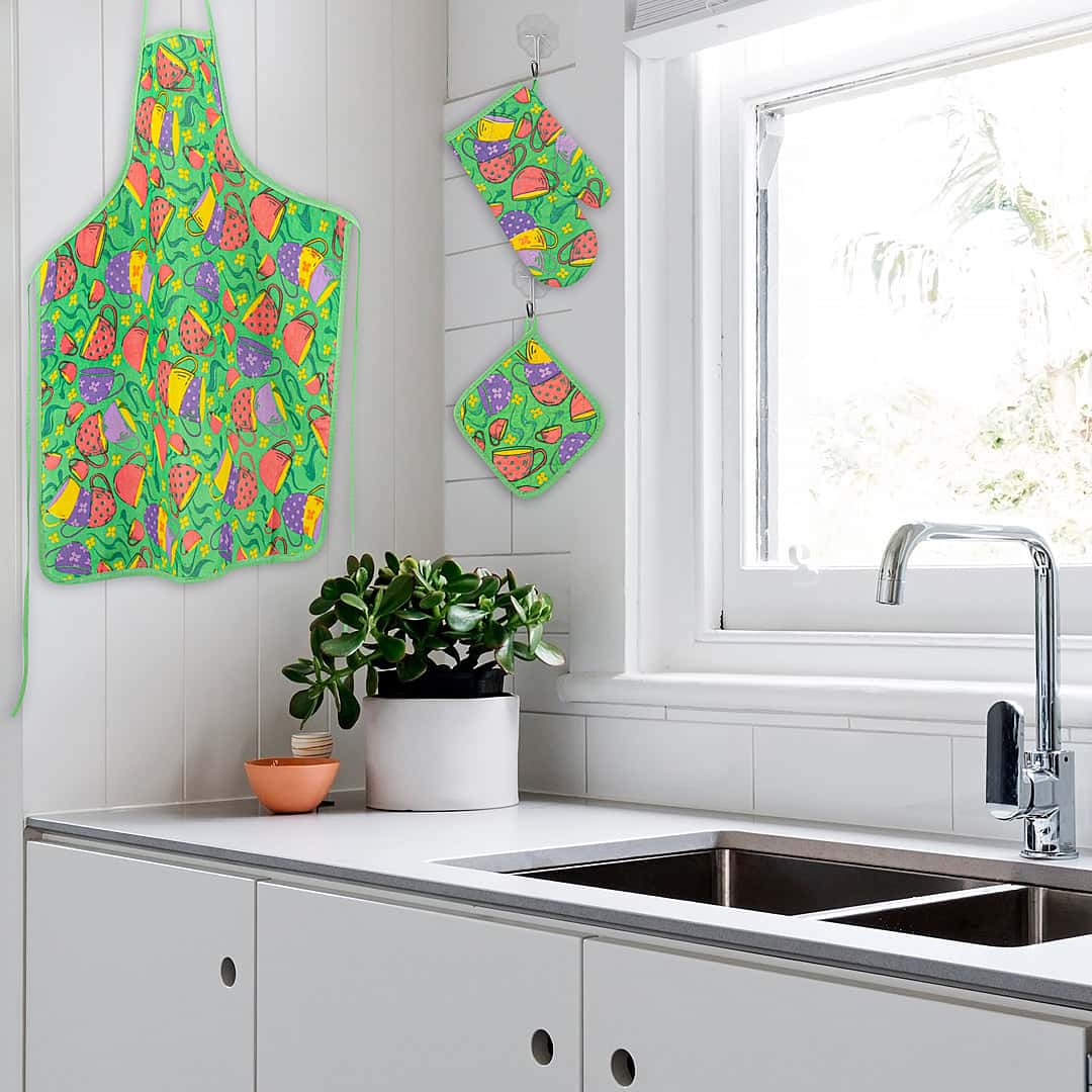 Kitchen Apron Quilted 6 Pcs Set (Cups) Main image